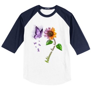 Butterfly Sunflower Autoimmune Disease Awareness Gift Baseball Sleeve Shirt