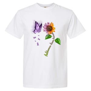 Butterfly Sunflower Autoimmune Disease Awareness Gift Garment-Dyed Heavyweight T-Shirt