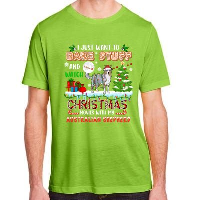 Bake Stuff And Watch Xmas Movies With My Australian Shepherd Gift Adult ChromaSoft Performance T-Shirt