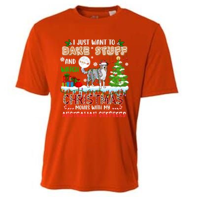 Bake Stuff And Watch Xmas Movies With My Australian Shepherd Gift Cooling Performance Crew T-Shirt