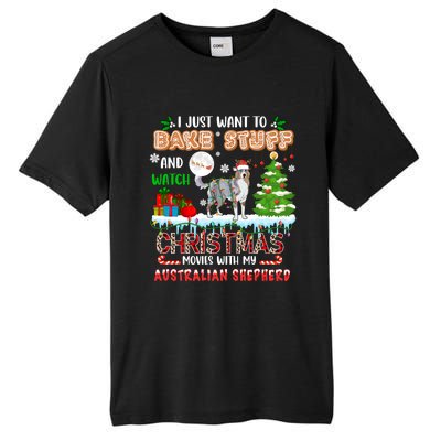 Bake Stuff And Watch Xmas Movies With My Australian Shepherd Gift Tall Fusion ChromaSoft Performance T-Shirt