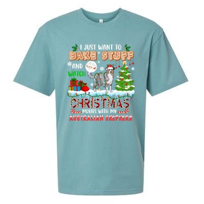 Bake Stuff And Watch Xmas Movies With My Australian Shepherd Gift Sueded Cloud Jersey T-Shirt