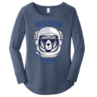 Brave Space Astronaut Bear Cool Gift Astronaut Bear Graphic Gift Women's Perfect Tri Tunic Long Sleeve Shirt