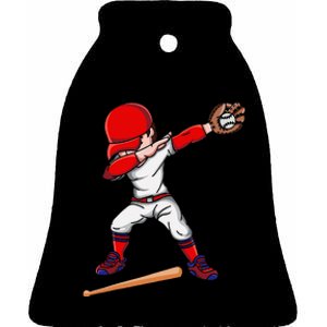 Baseballer Sports Athlete Dabbing Baseball Player Ceramic Bell Ornament