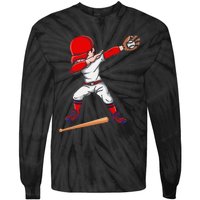 Baseballer Sports Athlete Dabbing Baseball Player Tie-Dye Long Sleeve Shirt