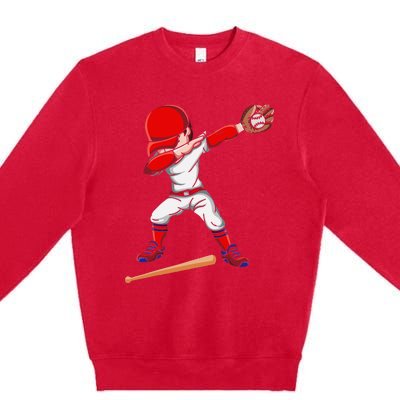 Baseballer Sports Athlete Dabbing Baseball Player Premium Crewneck Sweatshirt