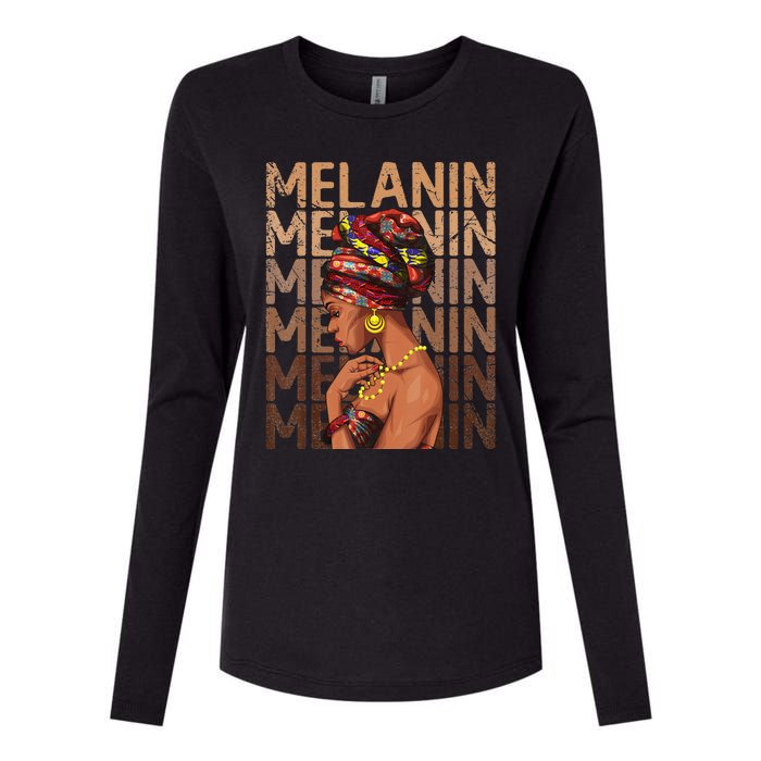 Black Strong  Afro Love Melanin African American Womens Cotton Relaxed Long Sleeve T-Shirt