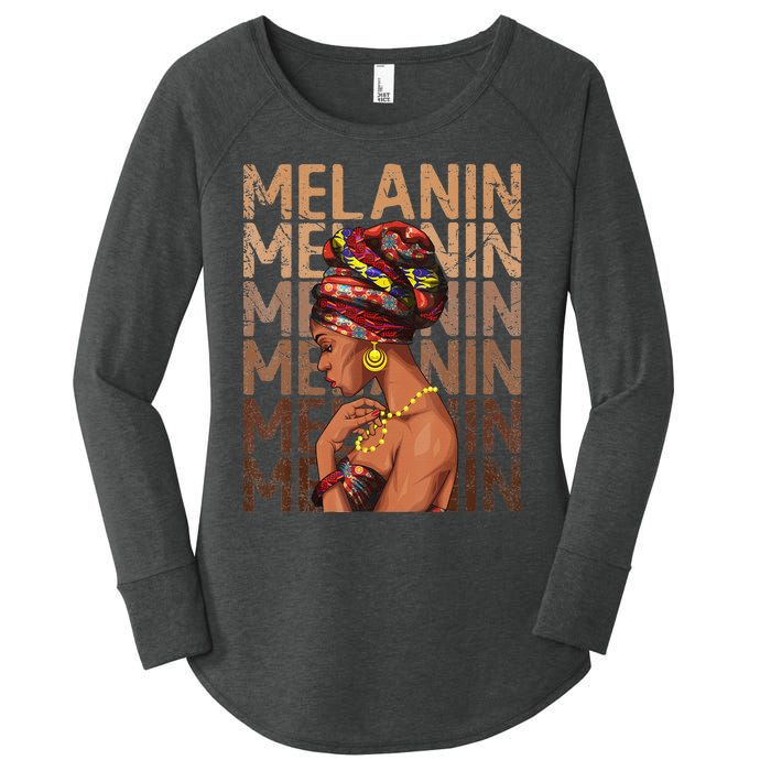 Black Strong  Afro Love Melanin African American Women's Perfect Tri Tunic Long Sleeve Shirt