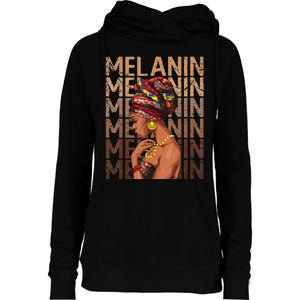 Black Strong  Afro Love Melanin African American Womens Funnel Neck Pullover Hood