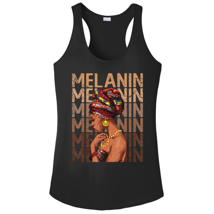 Black Strong  Afro Love Melanin African American Ladies PosiCharge Competitor Racerback Tank