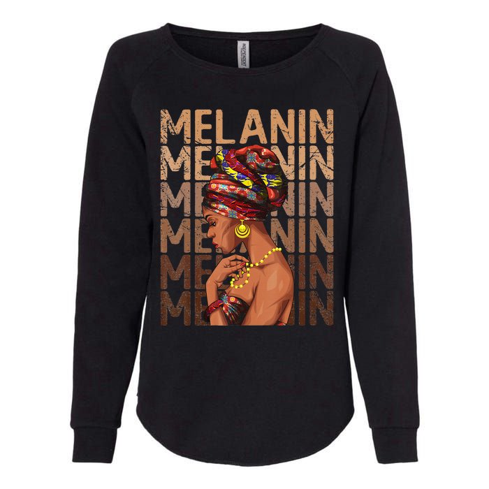 Black Strong  Afro Love Melanin African American Womens California Wash Sweatshirt