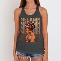 Black Strong  Afro Love Melanin African American Women's Knotted Racerback Tank