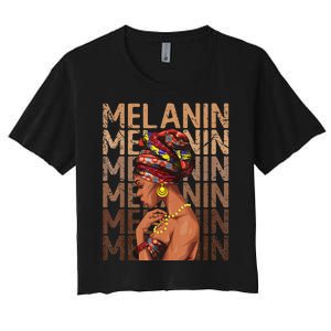 Black Strong  Afro Love Melanin African American Women's Crop Top Tee