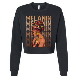 Black Strong  Afro Love Melanin African American Cropped Pullover Crew