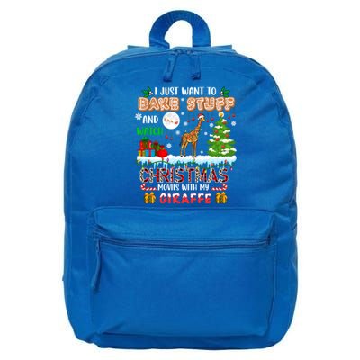 Bake Stuff And Watch Xmas Movies With My Giraffe Santa Lover Gift 16 in Basic Backpack