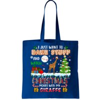 Bake Stuff And Watch Xmas Movies With My Giraffe Santa Lover Gift Tote Bag