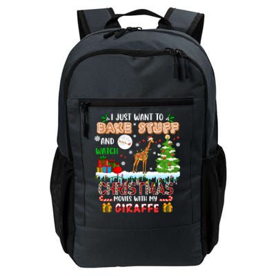 Bake Stuff And Watch Xmas Movies With My Giraffe Santa Lover Gift Daily Commute Backpack