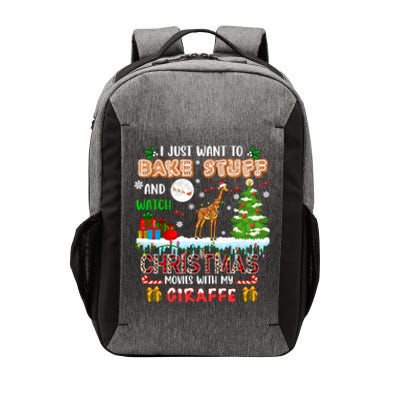 Bake Stuff And Watch Xmas Movies With My Giraffe Santa Lover Gift Vector Backpack