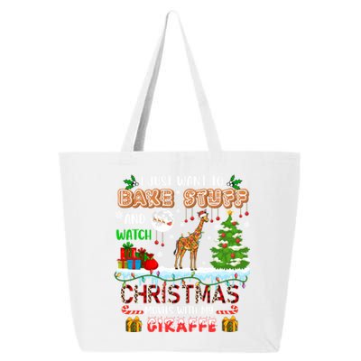 Bake Stuff And Watch Xmas Movies With My Giraffe Santa Lover Gift 25L Jumbo Tote