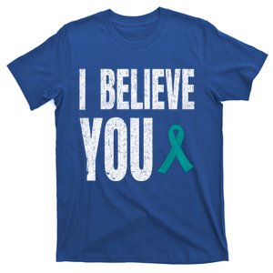 Believe Sexual Assault Awareness Teal Ribbon Gift T-Shirt