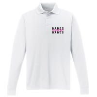 Babes Support Babes Mama Moms Performance Long Sleeve Polo