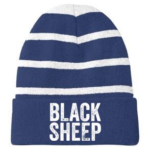 Black Sheep Striped Beanie with Solid Band