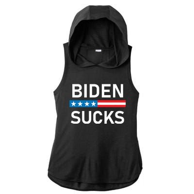 Biden Sucks Ladies PosiCharge Tri-Blend Wicking Draft Hoodie Tank