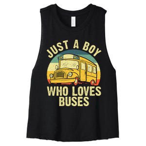 Best School Bus For Yellow Bus Lover Buses Women's Racerback Cropped Tank