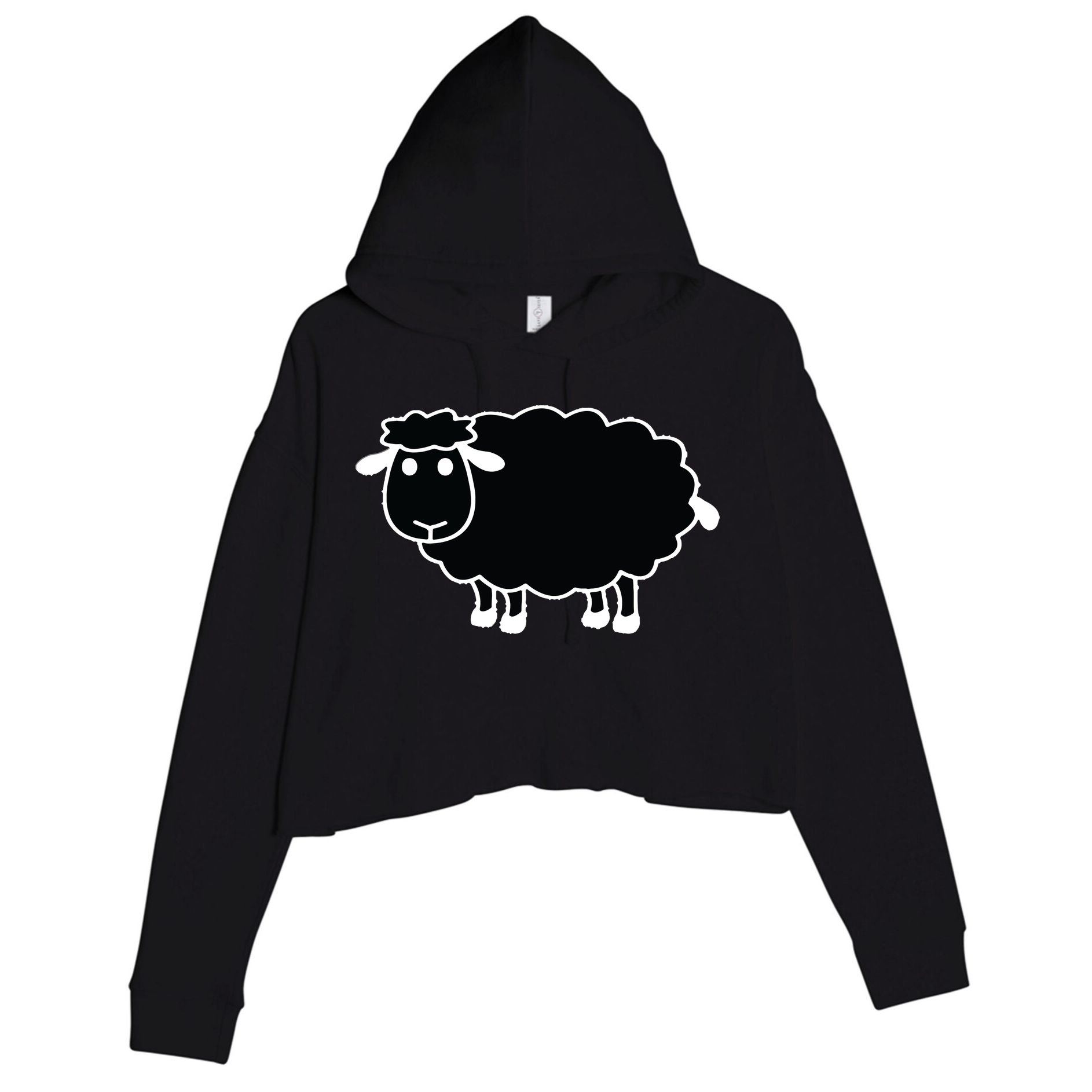 Black Sheep Crop Fleece Hoodie