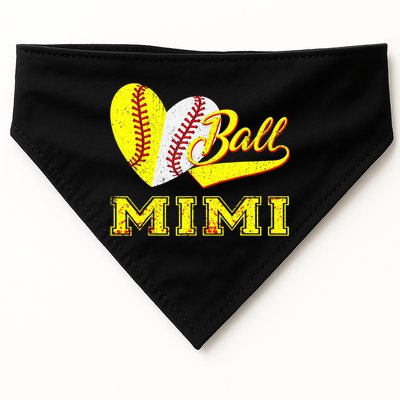 Baseball Softball Ball Heart Mimi Mother's Day USA-Made Doggie Bandana