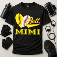 Baseball Softball Ball Heart Mimi Mother's Day Cooling Performance Crew T-Shirt