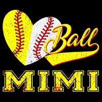 Baseball Softball Ball Heart Mimi Mother's Day Cooling Performance Crew T-Shirt
