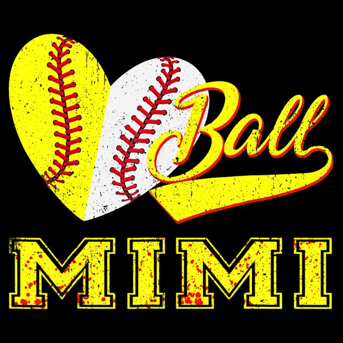 Baseball Softball Ball Heart Mimi Mother's Day Cooling Performance Crew T-Shirt