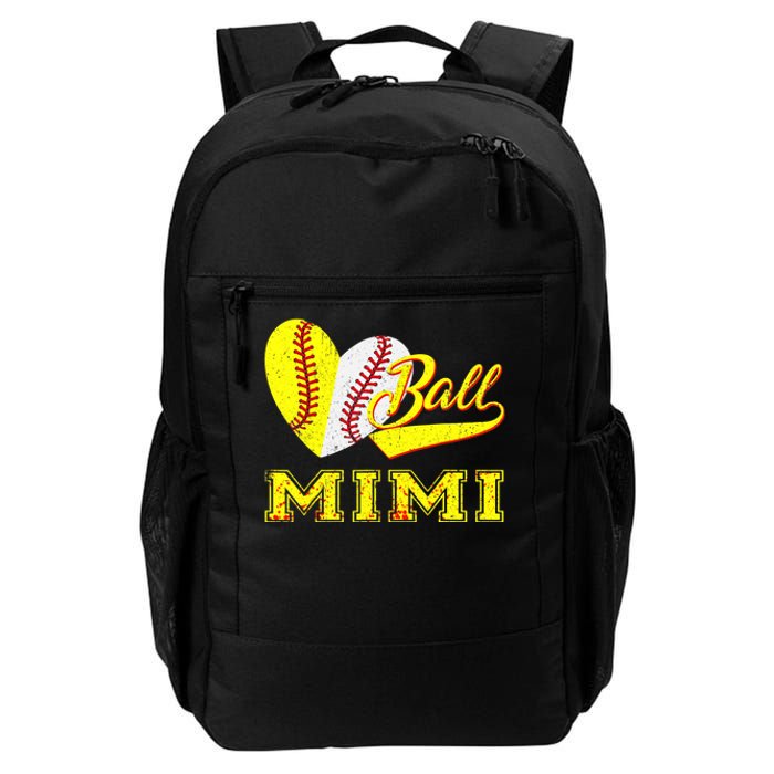 Baseball Softball Ball Heart Mimi Mother's Day Daily Commute Backpack