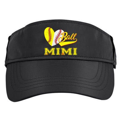 Baseball Softball Ball Heart Mimi Mother's Day Adult Drive Performance Visor
