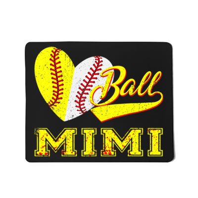 Baseball Softball Ball Heart Mimi Mother's Day Mousepad