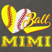 Baseball Softball Ball Heart Mimi Mother's Day Cotton Canvas Backpack