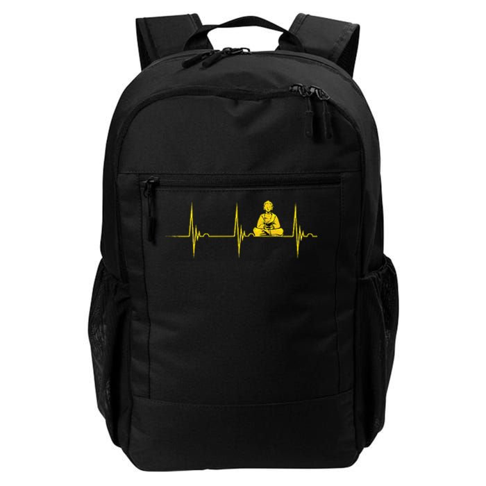 Buddha Statue Buddhist Heartbeat Ekg Pulse Zen Yoga Buddhism Daily Commute Backpack