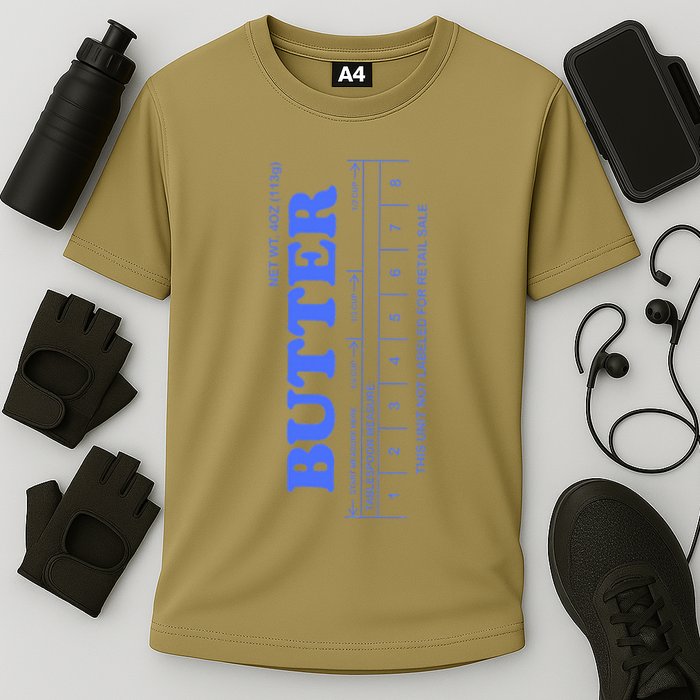 Butter Stick Blue Funny Cooling Performance Crew T-Shirt