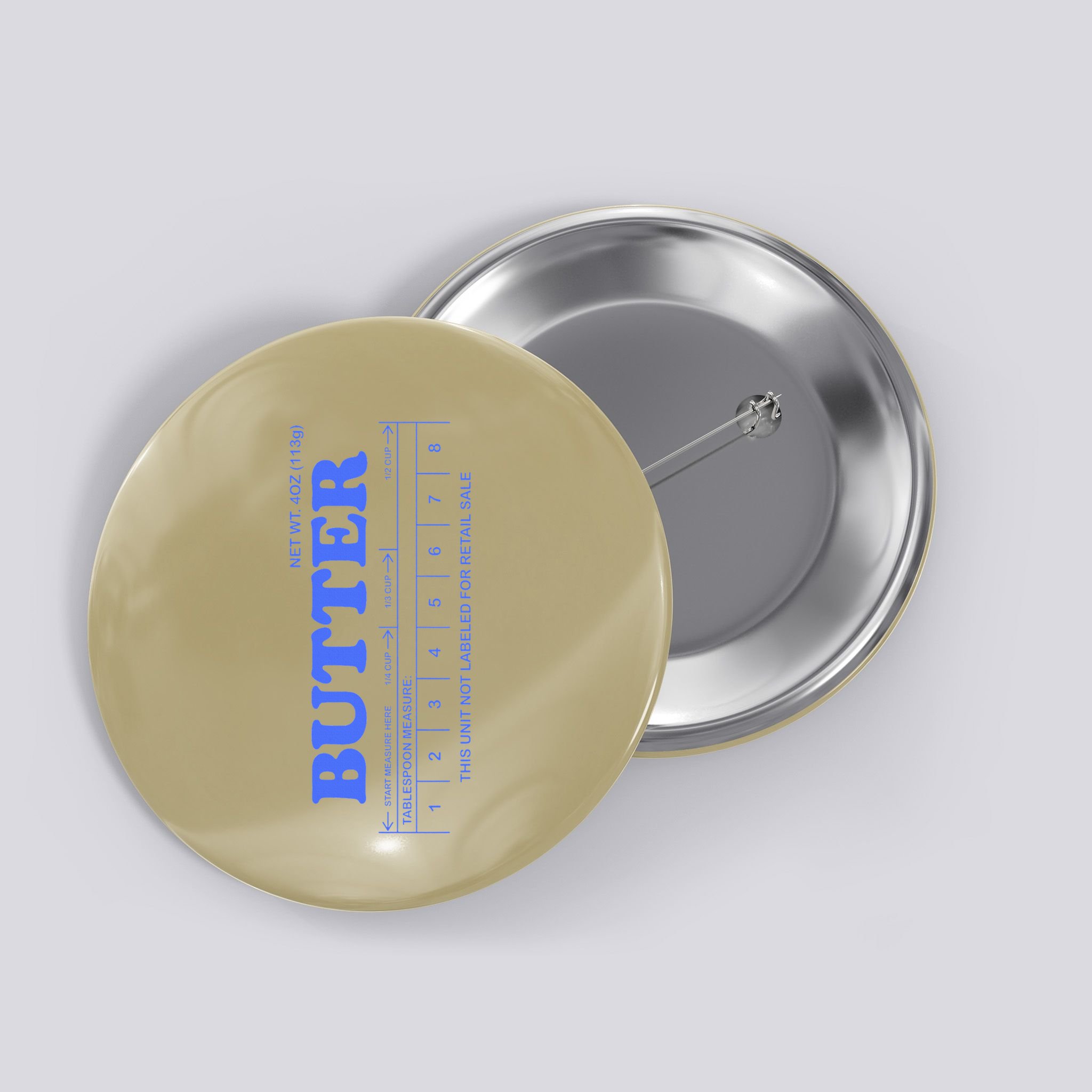 Butter Stick Blue Funny Button