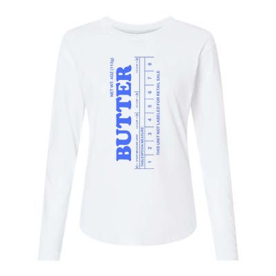 Butter Stick Blue Funny Womens Cotton Relaxed Long Sleeve T-Shirt