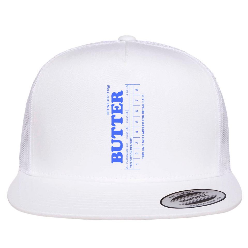Butter Stick Blue Funny Flat Bill Trucker Hat