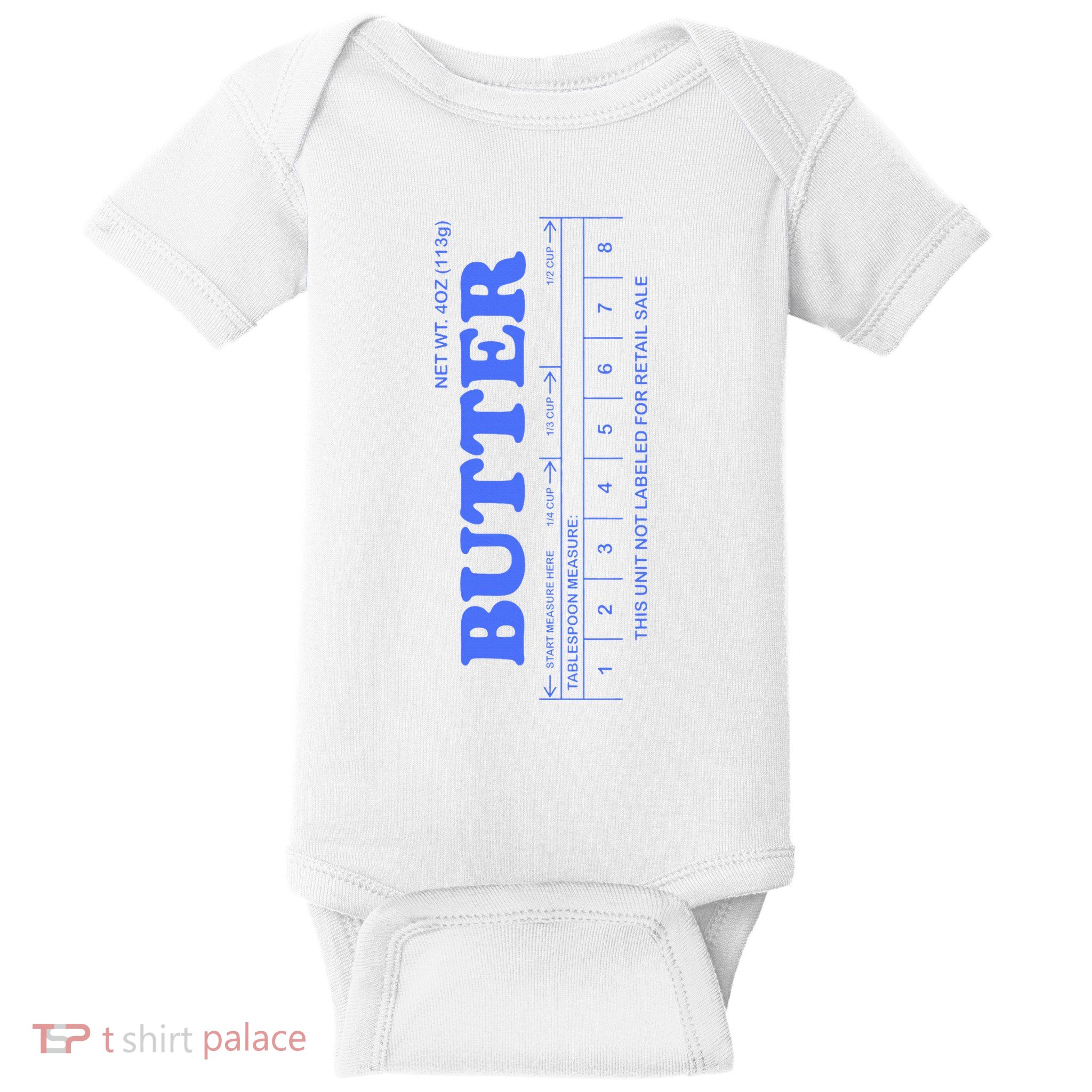 Butter Stick Blue Funny Baby Bodysuit