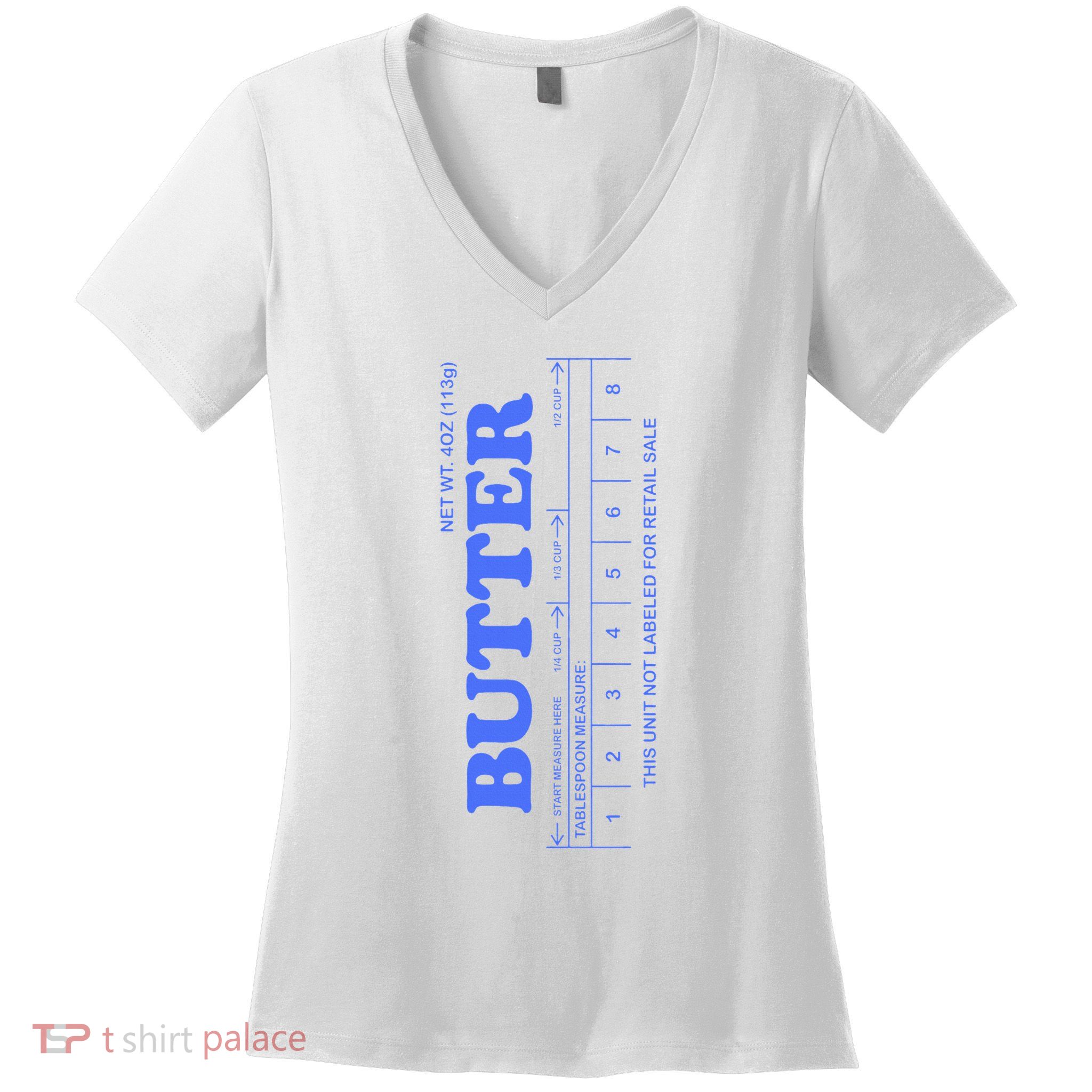 Butter Stick Blue Funny Women's V-Neck T-Shirt