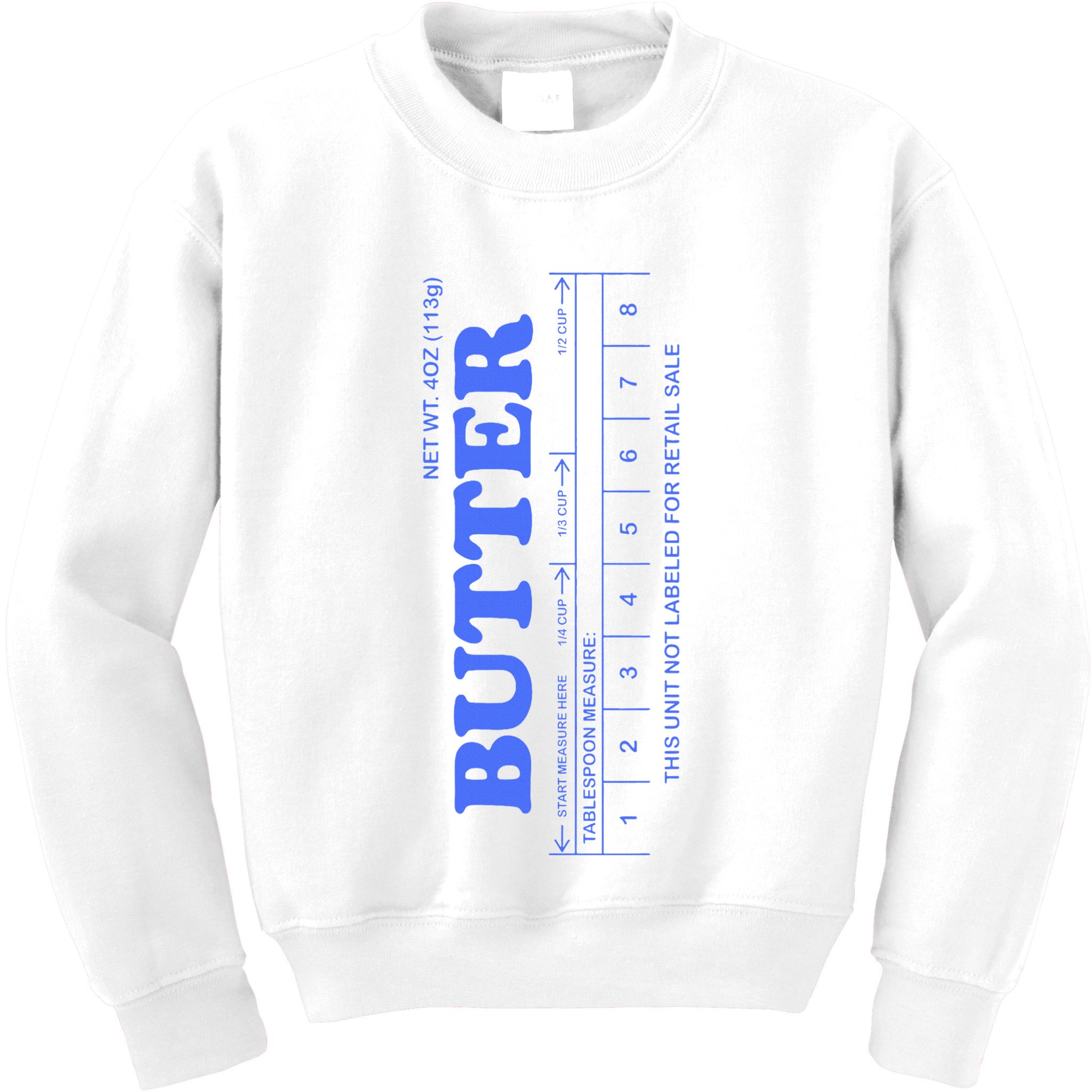 Butter Stick Blue Funny Kids Sweatshirt