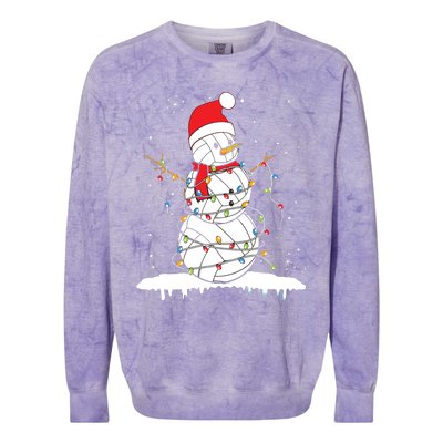 Baseball Snowman Balls Snow Christmas Xmas Colorblast Crewneck Sweatshirt