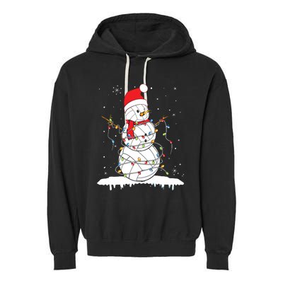 Baseball Snowman Balls Snow Christmas Xmas Garment-Dyed Fleece Hoodie