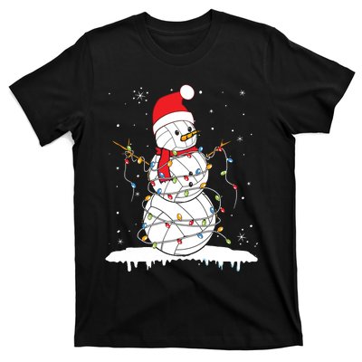 Baseball Snowman Balls Snow Christmas Xmas T-Shirt