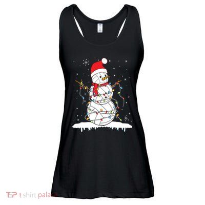 Baseball Snowman Balls Snow Christmas Xmas Ladies Essential Flowy Tank