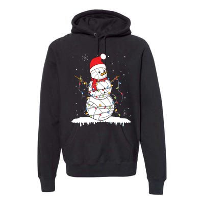 Baseball Snowman Balls Snow Christmas Xmas Premium Hoodie